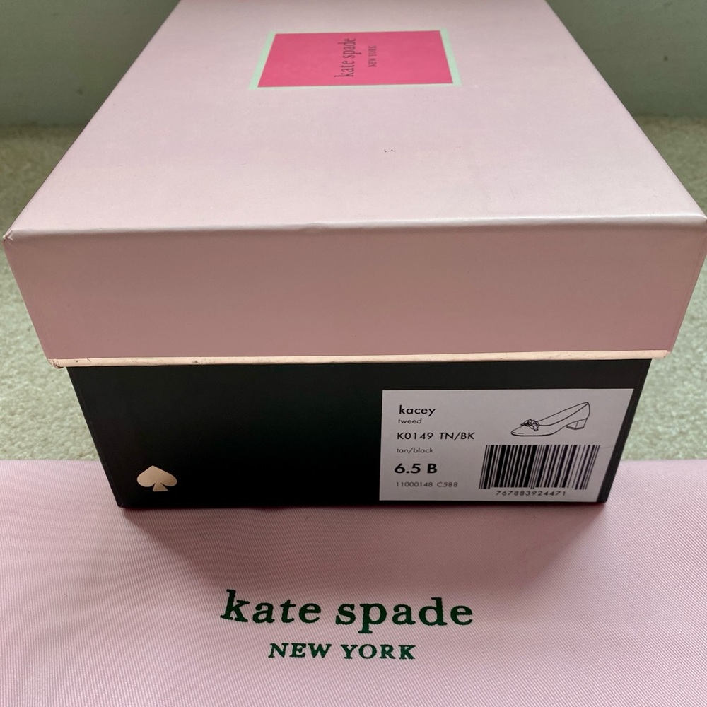 ♠️ BRAND NEW KATE SPADE KACEY PUMPS 👠 Size: 6.5 in tan/black houndstooth - Picture 4 of 4